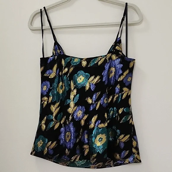 NWT Lovers and Friends Baby Doll Metallic Floral Rhode Cami Tank Top Size Medium - Picture 10 of 16